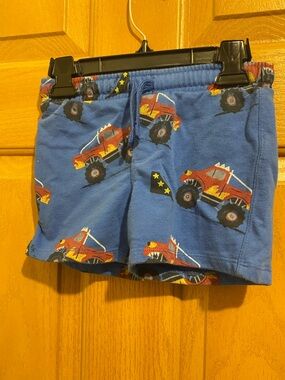 Marks & Spencer Blue Kids' Shorts with Red Monster Truck Print